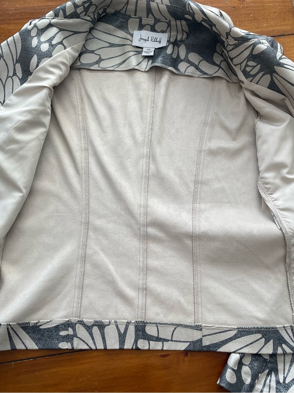 Printed Moto Jacket by Joseph Ribkoff - Picture 7 of 9